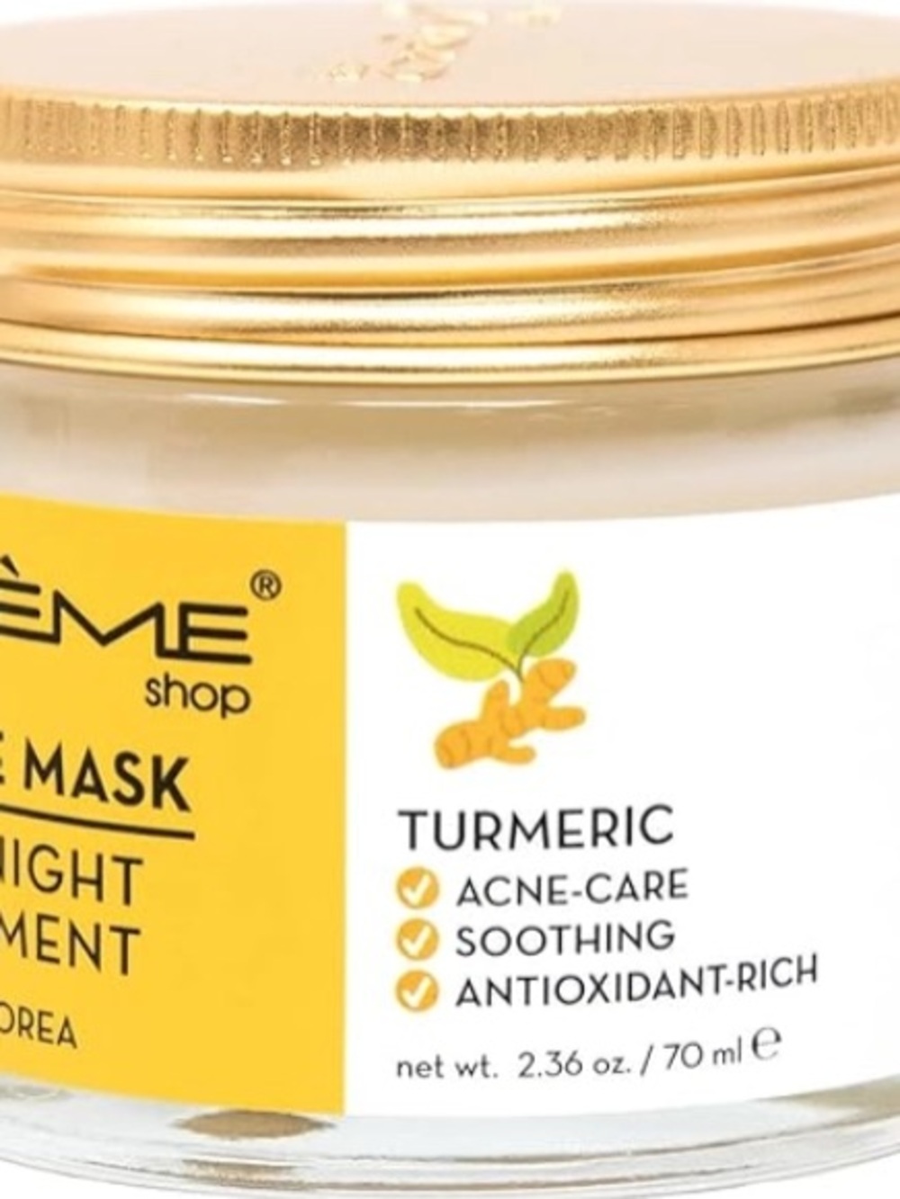 ME Makeover Essentials Turmeric Face Mask Jar - Gold, White, Yellow - Picture 2 of 3